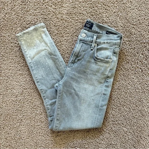 Citizens of Humanity Women's Rocket Crop High-Rise Skinny Jeans Salt Stone 24” - Picture 11 of 16